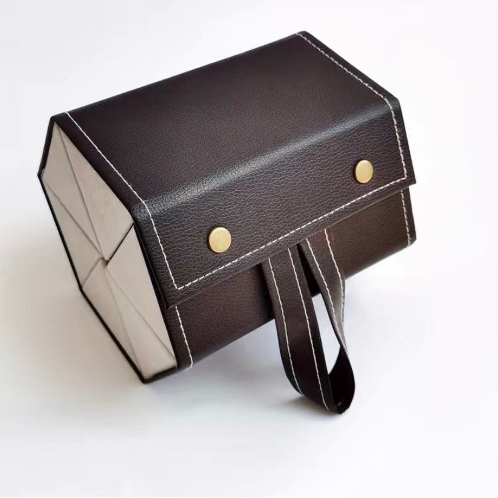 6 Grid Foldable Glasses Storage Box, Black